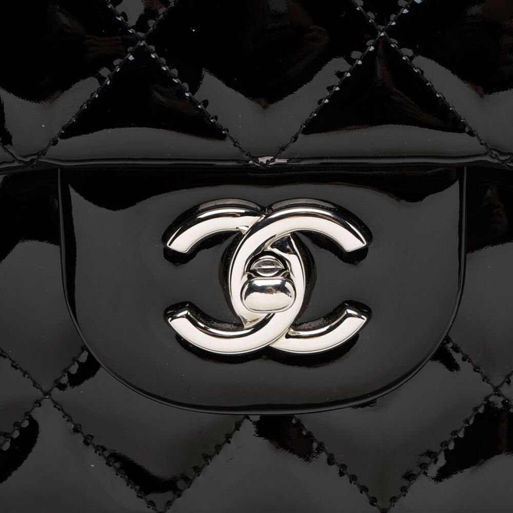 Chanel Patent Leather Classic Jumbo Double Flap Bag - Picture 9 of 10